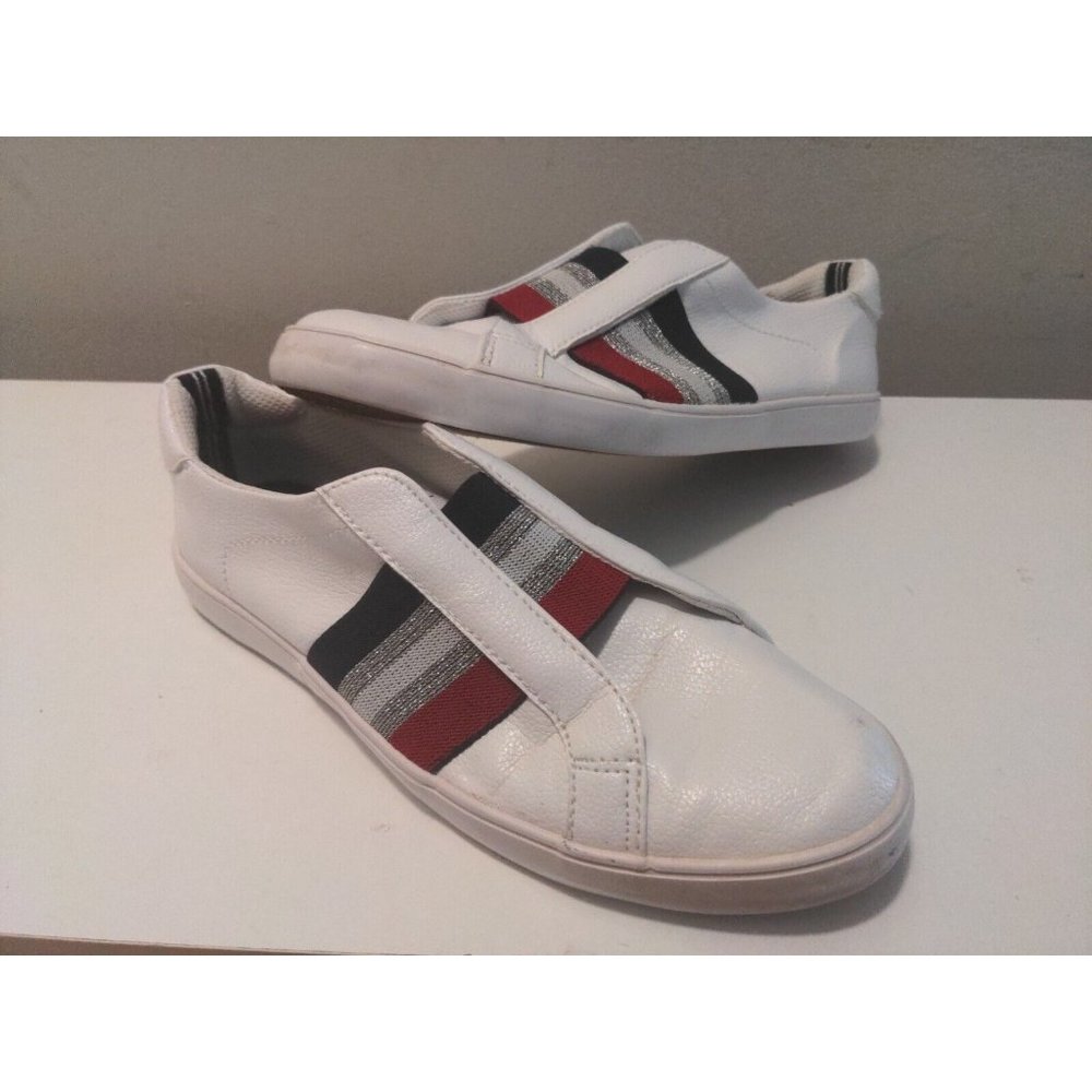 Nautica Womens Boat Shoes red white blue JN3001 Flats Slip On Elastic Band Sz8.5